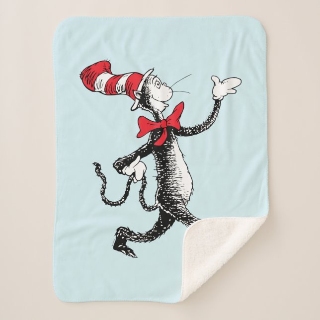 Dr. Seuss | Cat in the Hat Cat Walk Sherpa Blanket (Front)