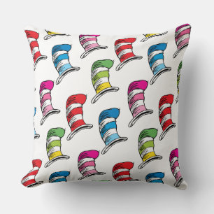 Dr. Seuss   Cat In The Hat Colourful Hat Pattner Cushion