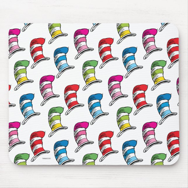 Dr. Seuss | Cat In The Hat Colourful Hat Pattner Mouse Pad (Front)