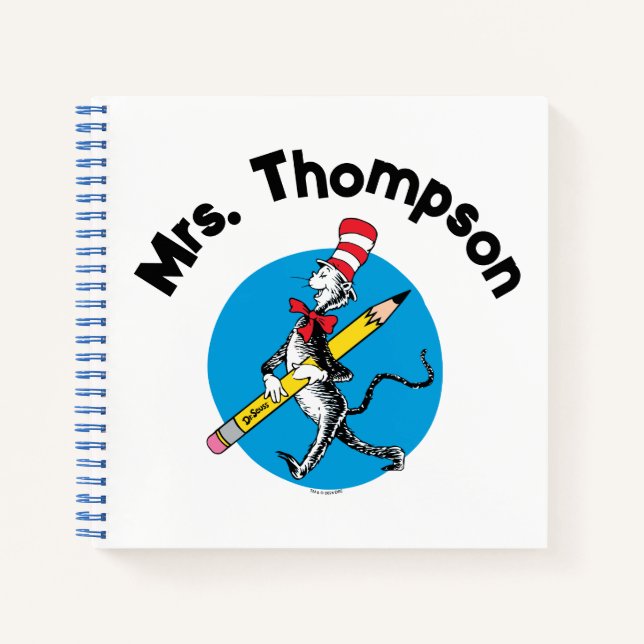 Dr. Seuss | Cat in the Hat Custom Name Notebook (Front)
