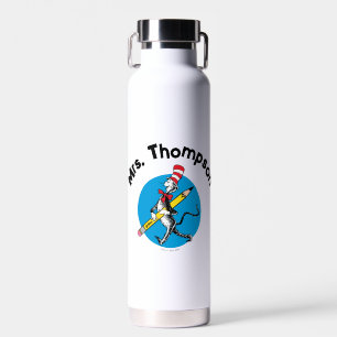 Dr. Seuss   Cat in the Hat Custom Name Water Bottle