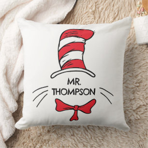 Dr. Seuss Cat in the Hat Custom Teacher Name Cushion