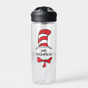 Dr. Seuss   Cat in the Hat Custom Teacher Name Water Bottle
