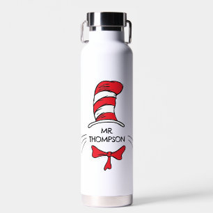 Dr. Seuss   Cat in the Hat Custom Teacher Name Water Bottle