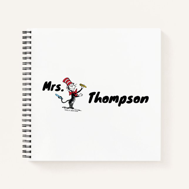 Dr. Seuss | Cat in the Hat Drawn Name Notebook (Front)