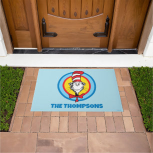 Dr. Seuss Cat in the Hat Head Graphic Doormat