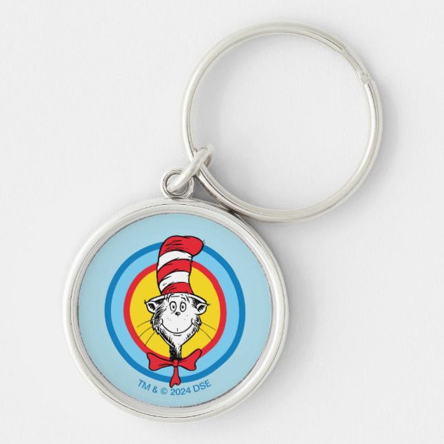 Dr. Seuss | Cat in the Hat Head Graphic Key Ring (Front)
