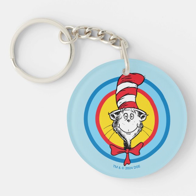 Dr. Seuss | Cat in the Hat Head Graphic Key Ring (Front)