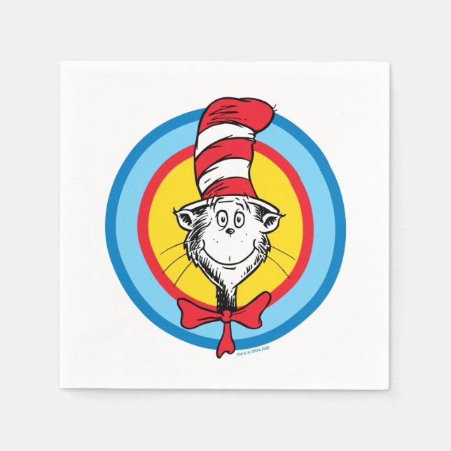 Dr. Seuss | Cat in the Hat Head Graphic Napkin (Front)