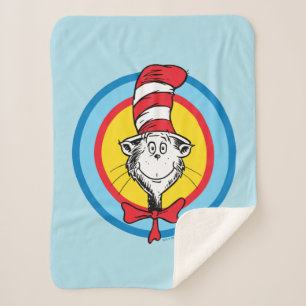 Dr. Seuss   Cat in the Hat Head Graphic Sherpa Blanket