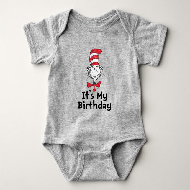 Dr. Seuss Cat in the Hat It's My Birthday Baby Bodysuit (Front)