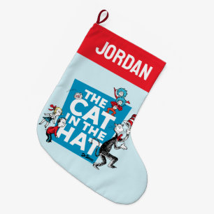 Dr. Seuss   Cat in the Hat Logo - Characters Large Christmas Stocking