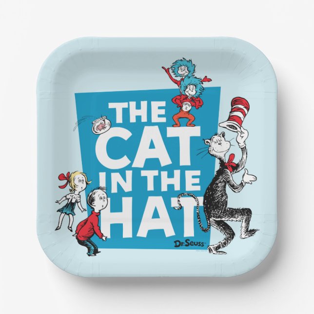 Dr. Seuss | Cat in the Hat Logo - Characters Paper Plate (Front)