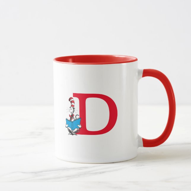 Dr. Seuss Cat in the Hat - Reading Monogram D Mug (Right)