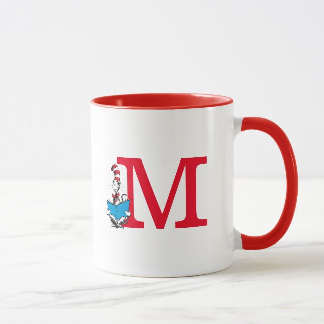 Dr. Seuss Cat in the Hat - Reading Monogram M Mug (Right)