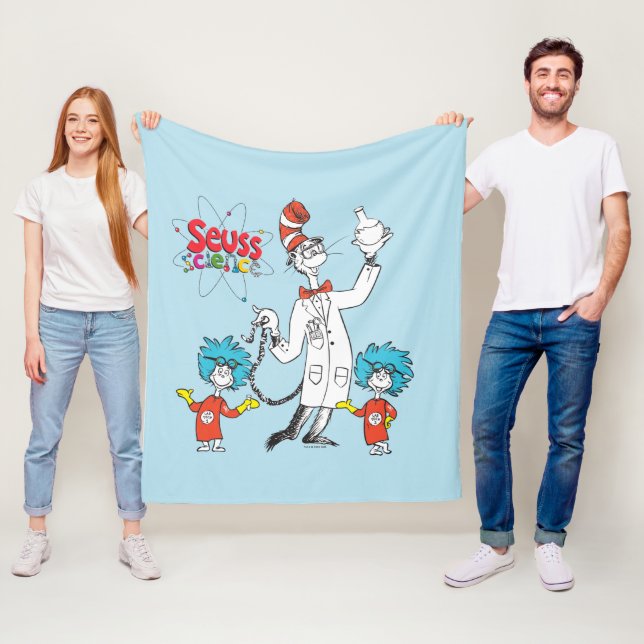 Dr. Seuss | Cat in the Hat Seuss Science Fleece Blanket (In Situ)