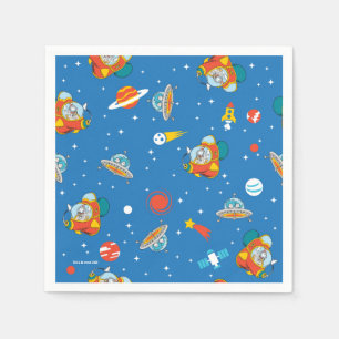 Dr. Seuss Cat in the Hat Space Pattern Napkin