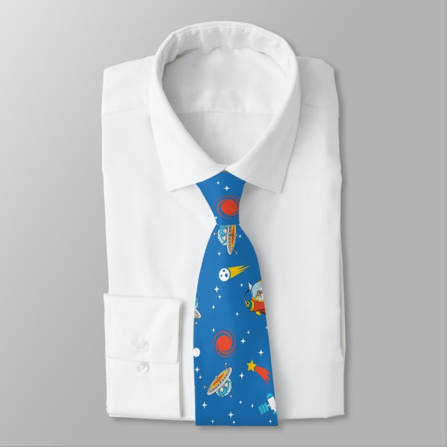 Dr. Seuss | Cat in the Hat Space Pattern Tie (Tied)