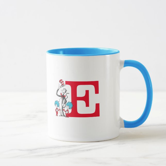 Dr. Seuss Cat in the Hat, Thing One Monogram E Mug (Right)