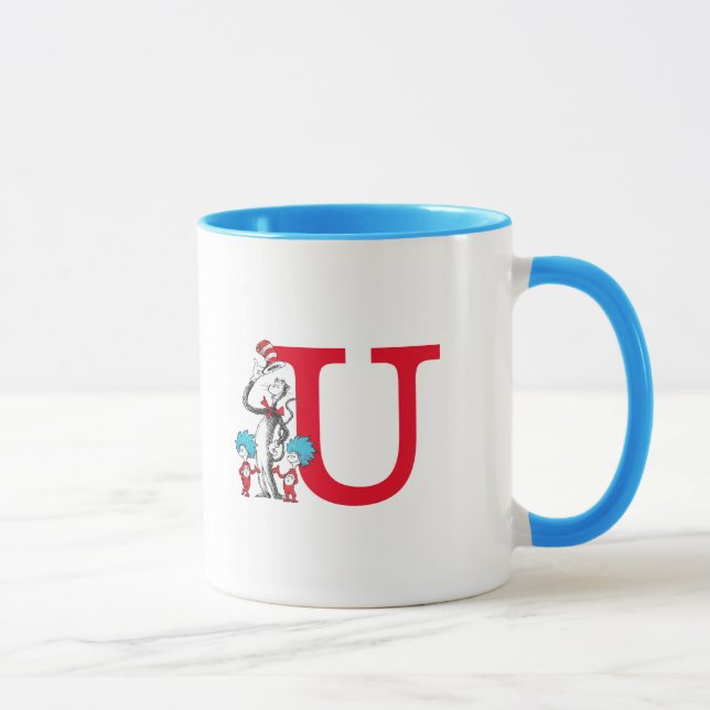 Dr. Seuss Cat in the Hat, Thing One Monogram U Mug (Right)