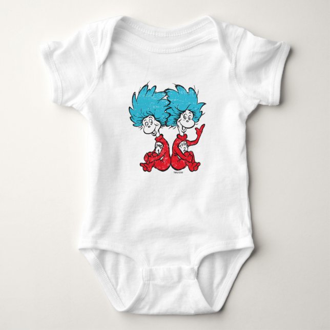 Dr. Seuss | Cat in the Hat - Thing One, Thing Two Baby Bodysuit (Front)