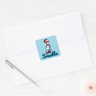 Dr. Seuss   Cat in the Hat Trouble Square Sticker