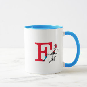 Dr. Seuss Cat in the Hat Umbrella Walk Monogram F Mug