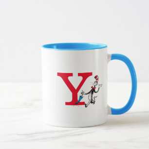 Dr. Seuss Cat in the Hat Umbrella Walk Monogram Y Mug