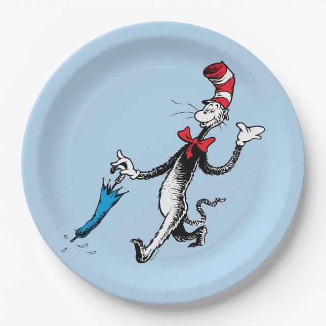 Dr. Seuss | Cat in the Hat Umbrella Walk Paper Plate (Front)