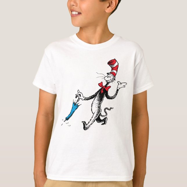 Dr. Seuss | Cat in the Hat Umbrella Walk T-Shirt (Front)