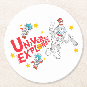 Dr. Seuss Cat in the Hat Universe Explorer Round Paper Coaster