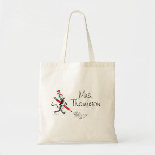 Dr. Seuss Cat in the Hat Written Name Tote Bag