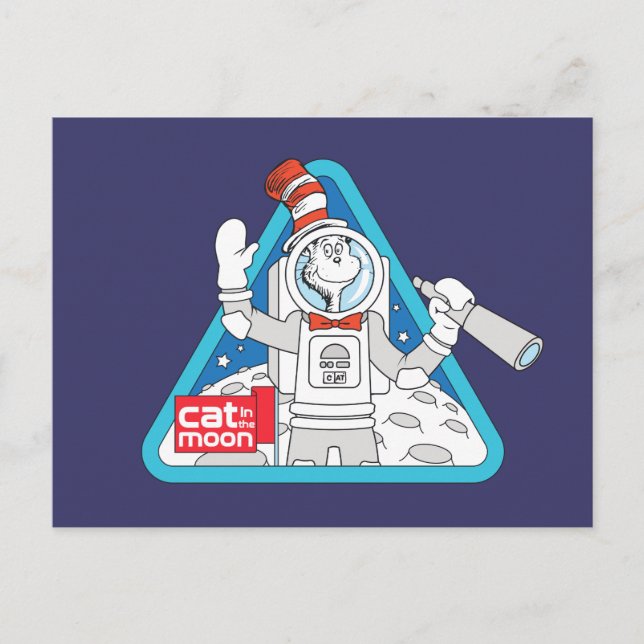 Dr. Seuss | Cat in the Moon Outer Space Graphic Postcard (Front)