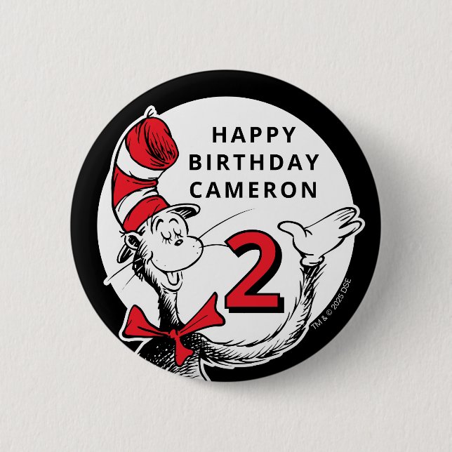 Dr. Seuss Character Confetti | Kids Birthday 6 Cm Round Badge (Front)