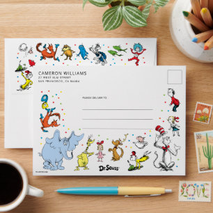 Dr. Seuss Character Confetti   Kids Birthday Envelope