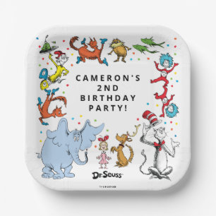 Dr. Seuss Character Confetti   Kids Birthday Paper Plate