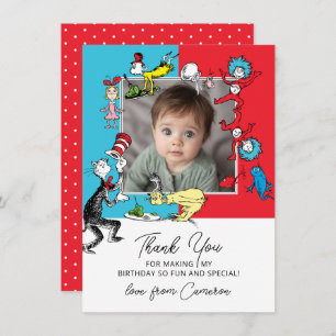 Dr. Seuss - Characters   Kids Birthday Thank You Card