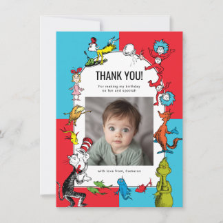 Dr. Seuss - Characters | Kids Birthday Thank You Card