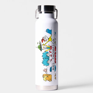 Dr. Seuss Characters & Teacher Name Water Bottle