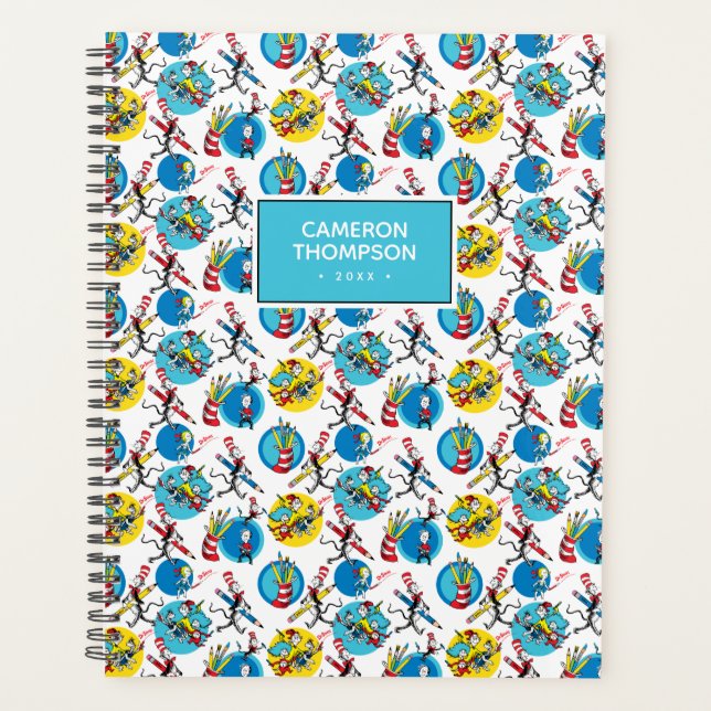 Dr. Seuss | Characters With Pencils Pattern Planner (Front)