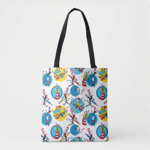 Dr. Seuss Characters With Pencils Pattern Tote Bag