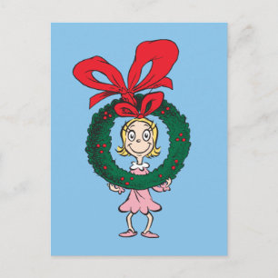 Dr. Seuss Cindy-Lou Who - Wreath Postcard