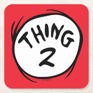 Dr. Seuss   Custom Thing One Thing Two Square Paper Coaster