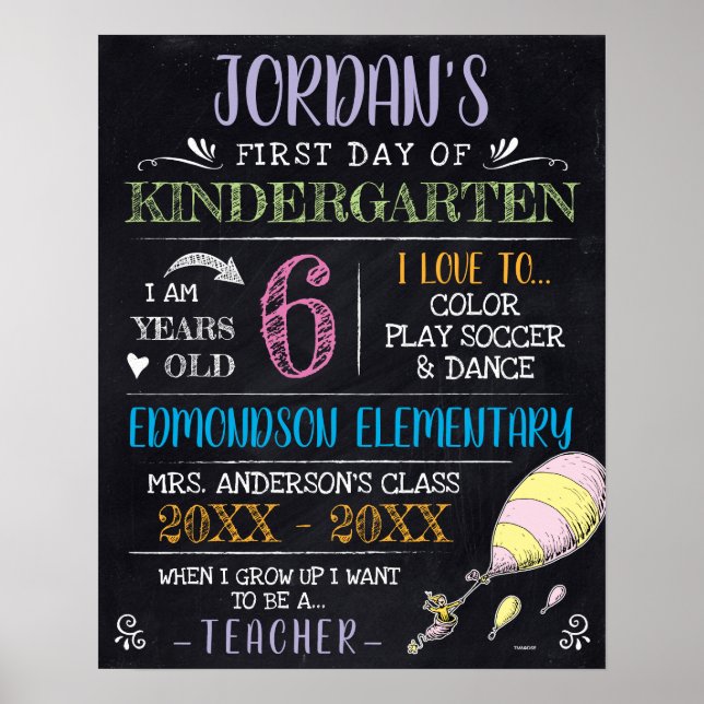 Dr. Seuss | First or Last Day of School Poster (Front)