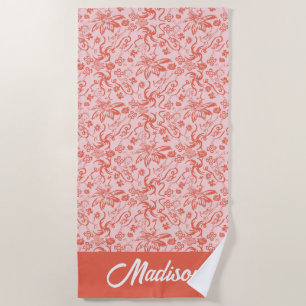 Dr. Seuss   Floral Mother's Day Pattern Beach Towel