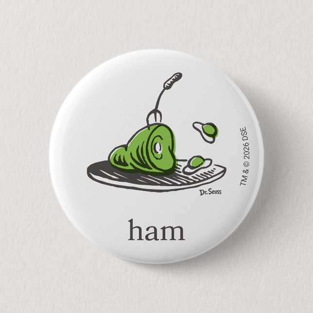 Dr. Seuss | Green Eggs and Ham 6 Cm Round Badge (Front)