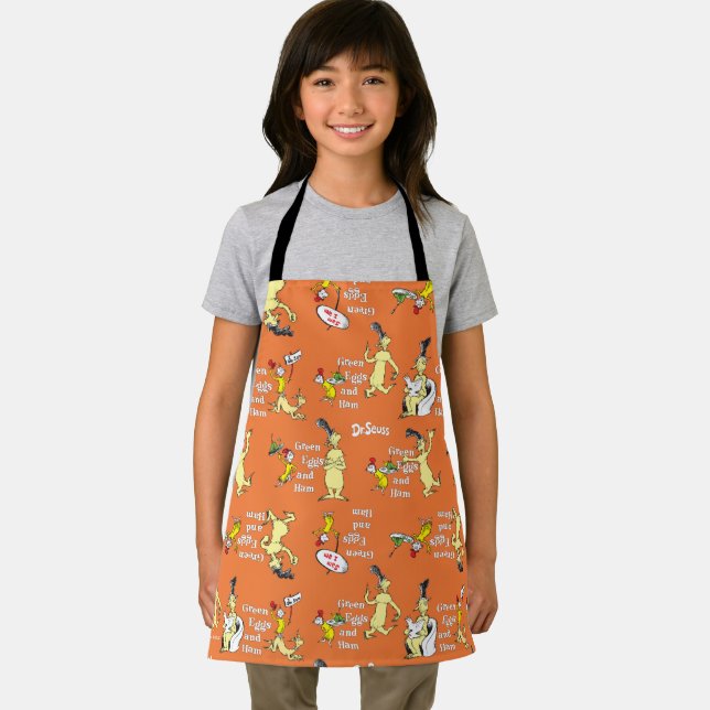 Dr. Seuss Green Eggs and Ham Character Pattern Apron (Insitu)