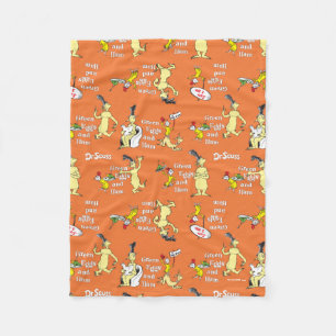Dr. Seuss Green Eggs and Ham Character Pattern Fleece Blanket