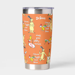 Dr. Seuss Green Eggs and Ham Character Pattern Insulated Tumbler