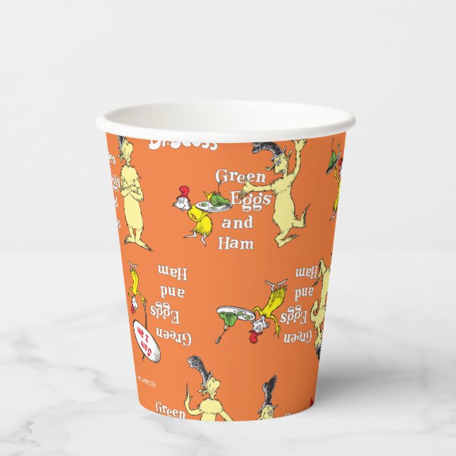 Dr. Seuss Green Eggs and Ham Character Pattern Paper Cups (Front)